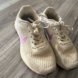 Nike Women's Beige and Pink Sneakers